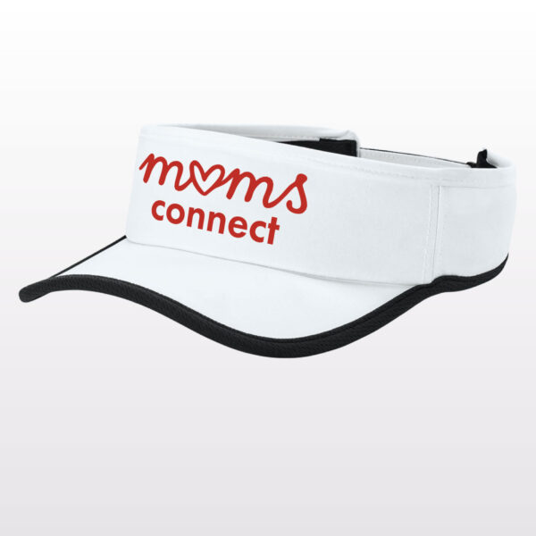 Mom’s Connect Visor – White with a black accent.